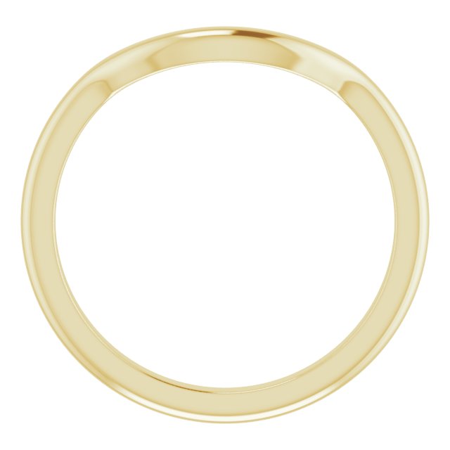 14K Yellow Band for 8x6 mm Emerald Ring