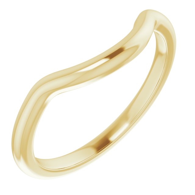 14K Yellow Band for 8x6 mm Emerald Ring