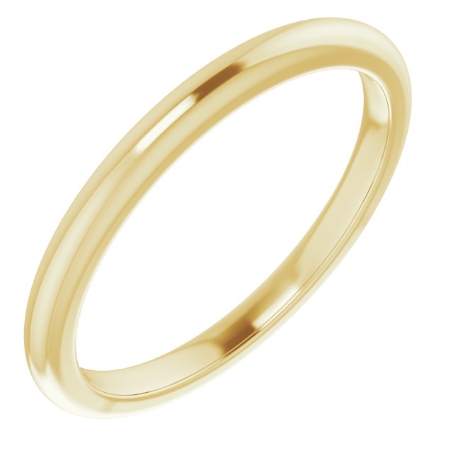 14K Yellow Band for 8x6 mm Emerald Ring