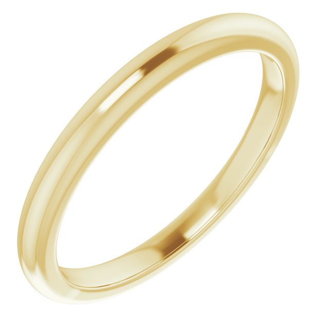 14K Yellow Band for 9x7 mm Emerald Ring