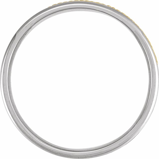 14k White/yellow 8 Mm Flat Comfort-fit Rope Band Size 10