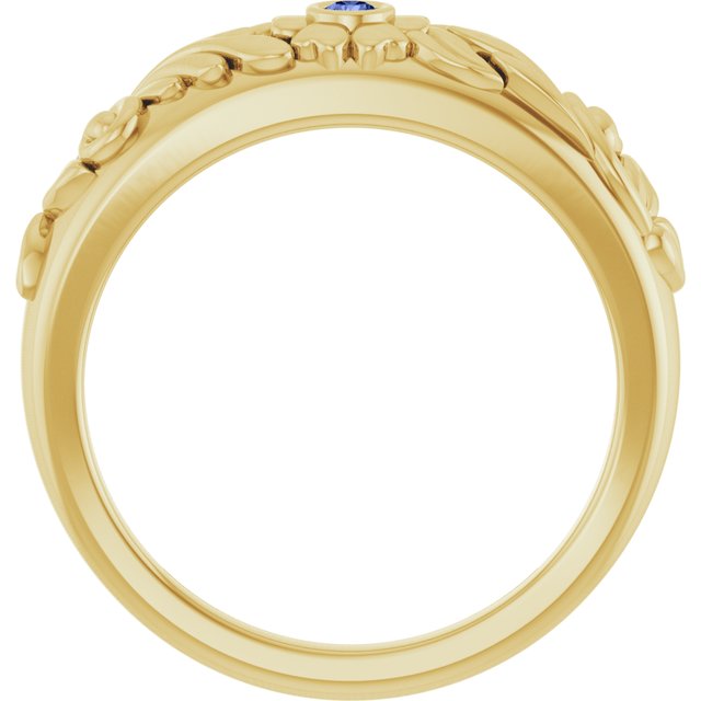 14K Yellow Natural Tanzanite Floral Ring
