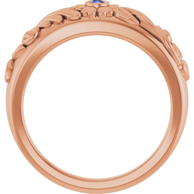 14K Rose Natural Tanzanite Floral Ring
