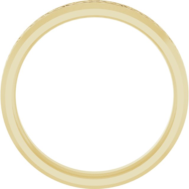 14K Yellow 5 mm Patterned Band Size 10