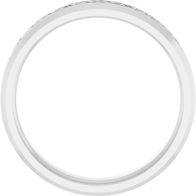 14K White 5 mm Patterned Band Size 10