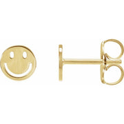 14K Yellow 6 mm Smiley Face Friction Earrings
