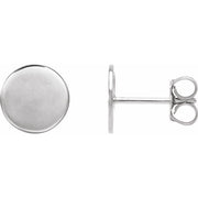 Sterling Silver 8 mm Engravable Disc Earrings