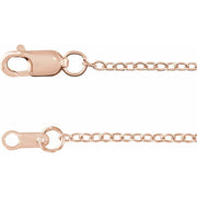 14K Rose 1.3 mm Adjustable Cable 16-18' Chain
