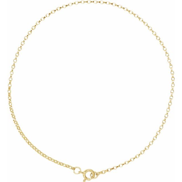 14K Yellow 1.1 mm Rolo 7' Chain