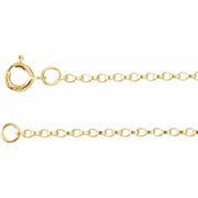14K Yellow 1.1 mm Rolo 7' Chain