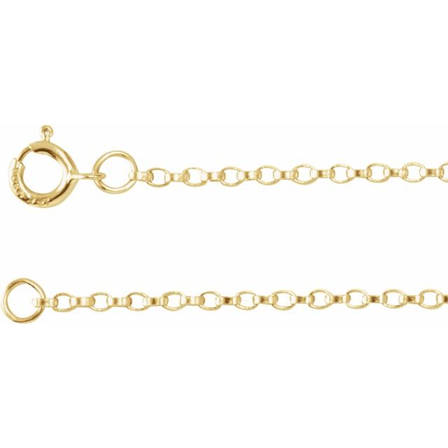 14K Yellow 1.1 mm Rolo 7' Chain