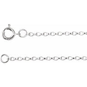 14K White 1.1 mm Rolo 7' Chain