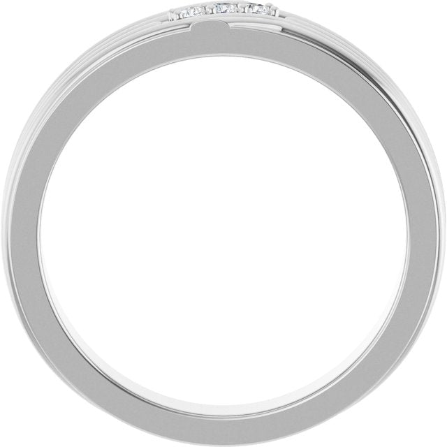 14K White .05 CTW Natural Diamond Accented Band
