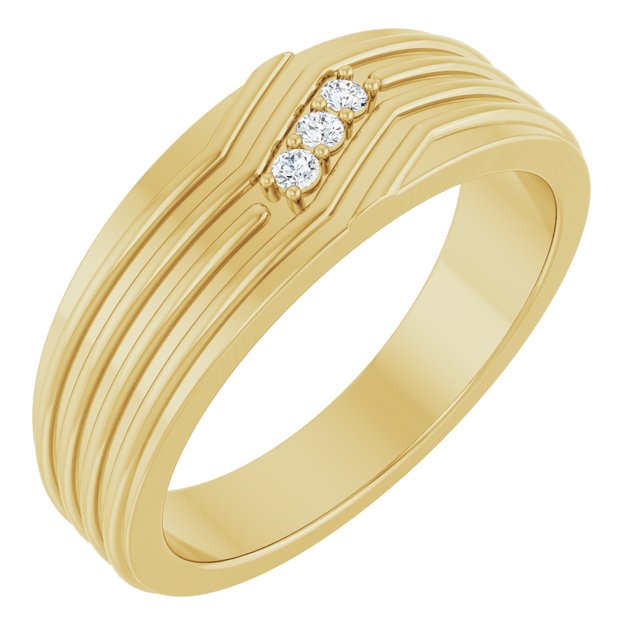 14K Yellow .05 CTW Natural Diamond Accented Band