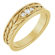 14K Yellow 1/8 CTW Natural Diamond Three-Stone Band