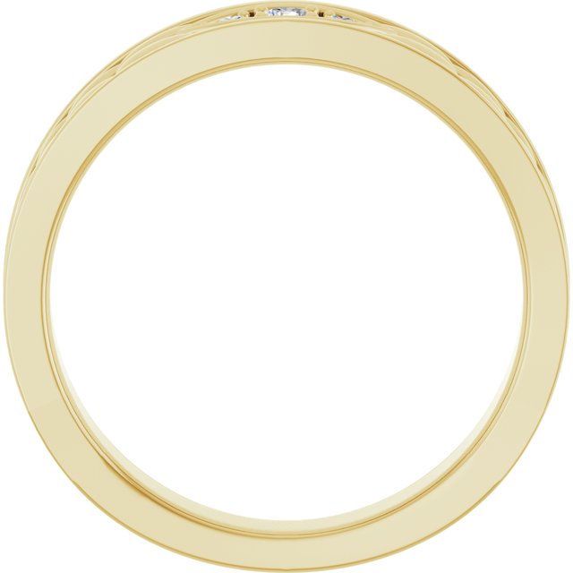 14K Yellow 1/8 CTW Natural Diamond Three-Stone Band