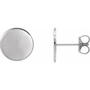 Sterling Silver 10 mm Engravable Disc Earrings
