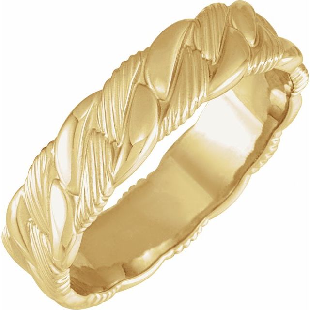 14K Yellow 6 mm Chain Link Band Size 6