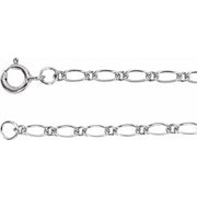 14K White 1.5 mm Figaro 7' Chain