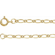 14K Yellow 1.5 mm Figaro 7' Chain