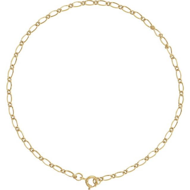 14K Yellow 1.5 mm Figaro 7' Chain