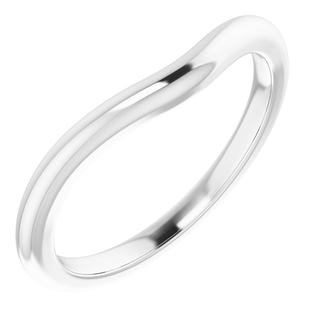 14K White Band for 6.5 mm Round Ring