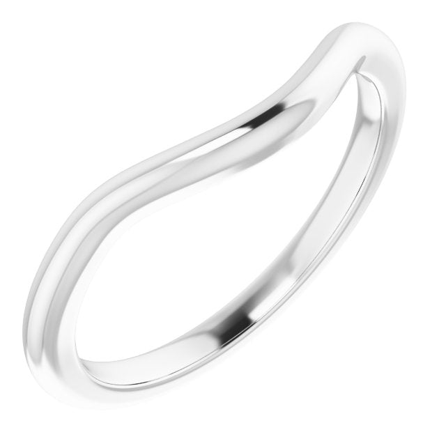 14k White Band For 10x8 Mm Oval Ring