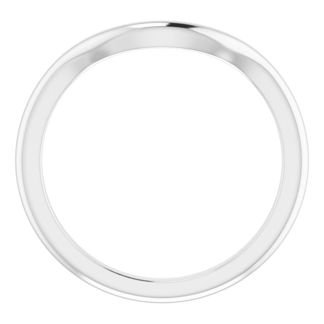 14k White Band For 10x8 Mm Oval Ring