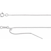 14K White 1 mm Adjustable Threader Box 6-8' Chain