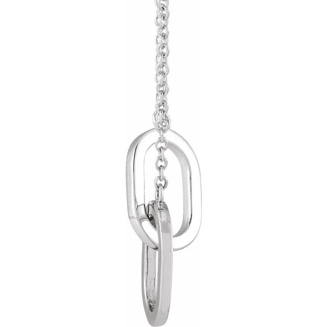 Sterling Silver Interlocking Link 18' Necklace