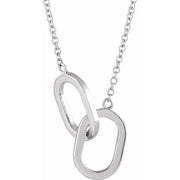 Sterling Silver Interlocking Link 18' Necklace