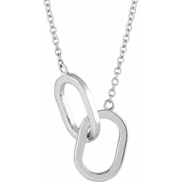 Sterling Silver Interlocking Link 18' Necklace