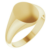 14K Yellow Oval Signet Ring