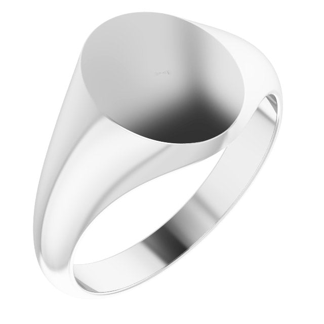 Sterling Silver Oval Signet Ring