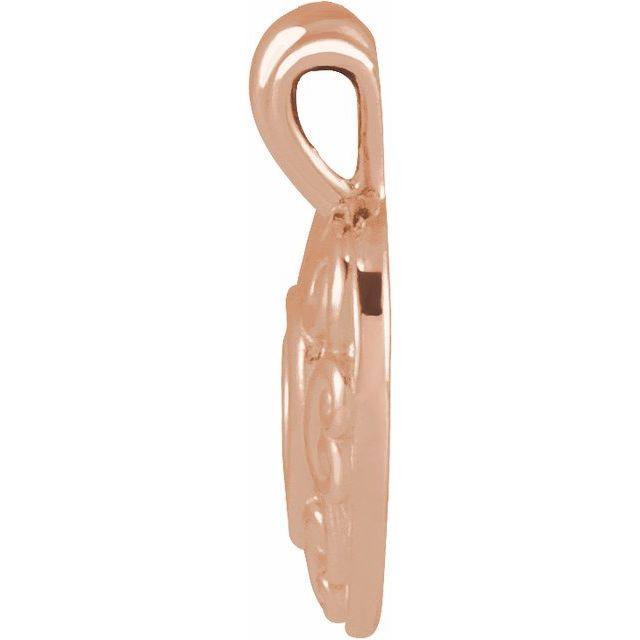 14K Rose 12.9x10.1 mm Heart Pendant