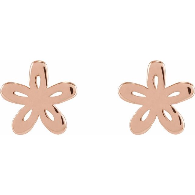 14K Rose Floral Earrings