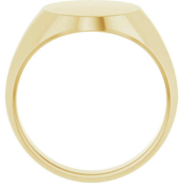 14K Yellow Oval Signet Ring