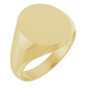 14K Yellow Oval Signet Ring