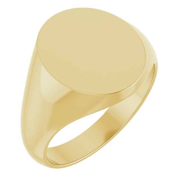 14K Yellow Oval Signet Ring