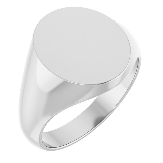 Sterling Silver Oval Signet Ring