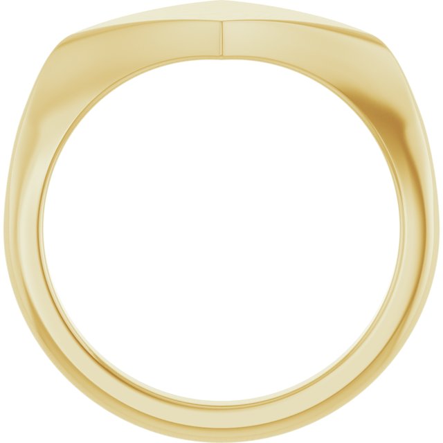 14K Yellow Geometric Signet Ring