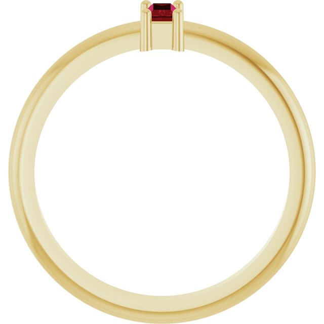 14K Yellow Natural Ruby Stackable Ring