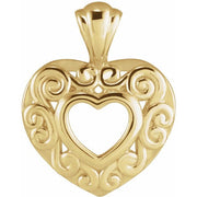 14K Yellow 12.9x10.1 mm Heart Pendant