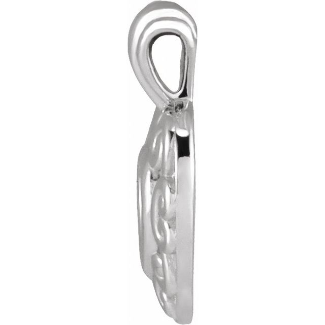 14k White 12.9x10.1 Mm Heart Pendant