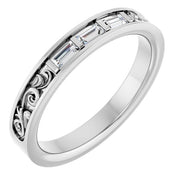 14K White 1/6 CTW Natural Diamond Three-Stone Anniversary Band