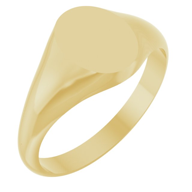 14K Yellow Oval Signet Ring