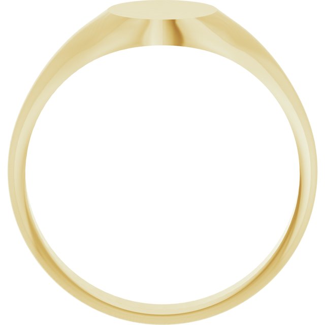 14K Yellow Oval Signet Ring