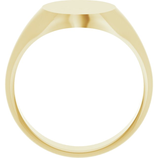 14K Yellow Oval Signet Ring