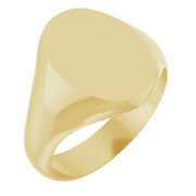 14K Yellow Oval Signet Ring