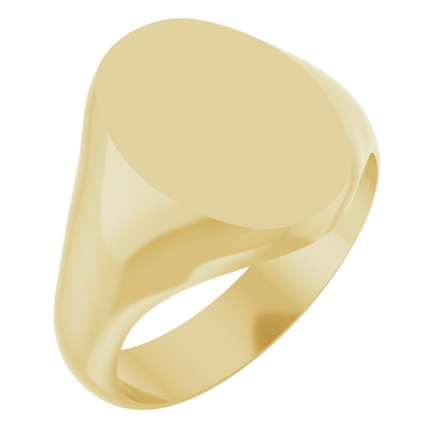 14K Yellow Oval Signet Ring